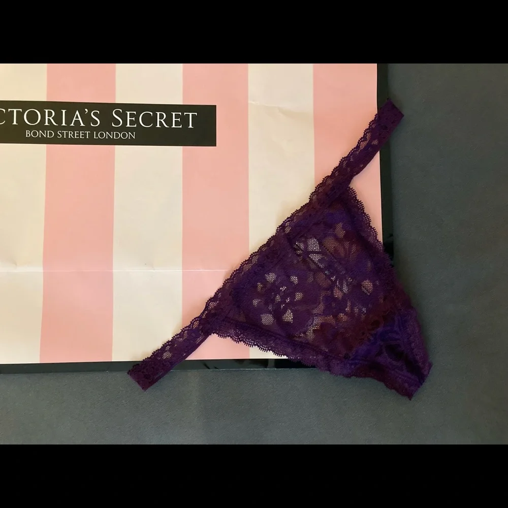 🔥Flash Sale🔥3 New Victoria’s Secret very sexy lace V-string panties bundle - Picture 2 of 11
